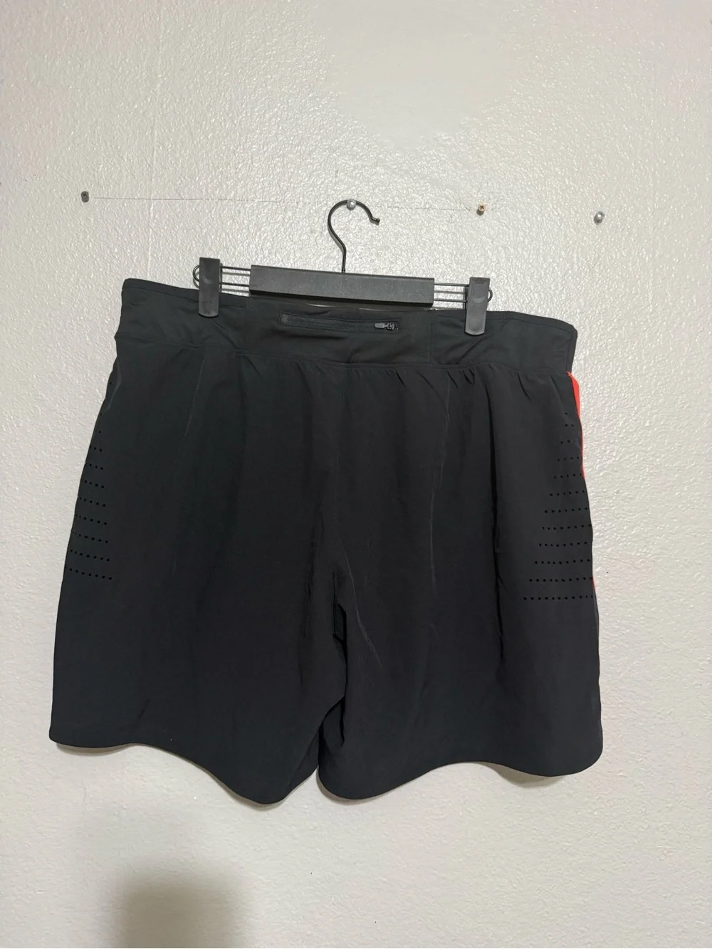 Under Armour Black Athletic Shorts with Red Side Stripe